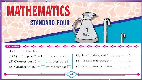 Std.4th Maths (8.Measuring Time Exercise Page No.44)