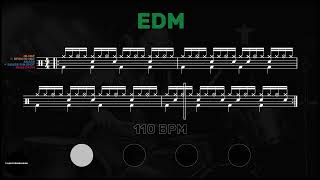 EDM Drum Tutorial │ Sheet Music + Play-Along │ 130→60 BPM