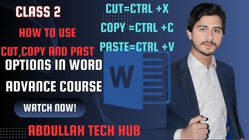 How to use Cut, Copy and Paste Options In MS Word in Pashto Language