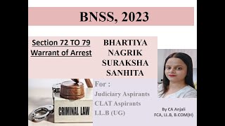 Warrant of Arrest| Section 72 to 79| BNSS | By CA Anjali#judiciary#llb