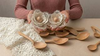 Transform Old Lace and Wooden Spoon into an Amazing Piece! Genius DIY 2 ideas! Recycle
