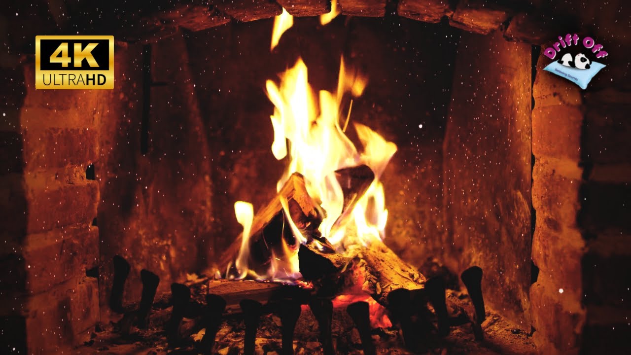 🔥4K Fireplace With Falling Ash, Burning Logs & Crackling Fire Sounds (8