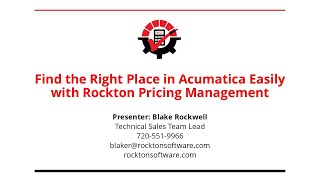 Find the Right Price in Acumatica Easily | Rockton Pricing Management