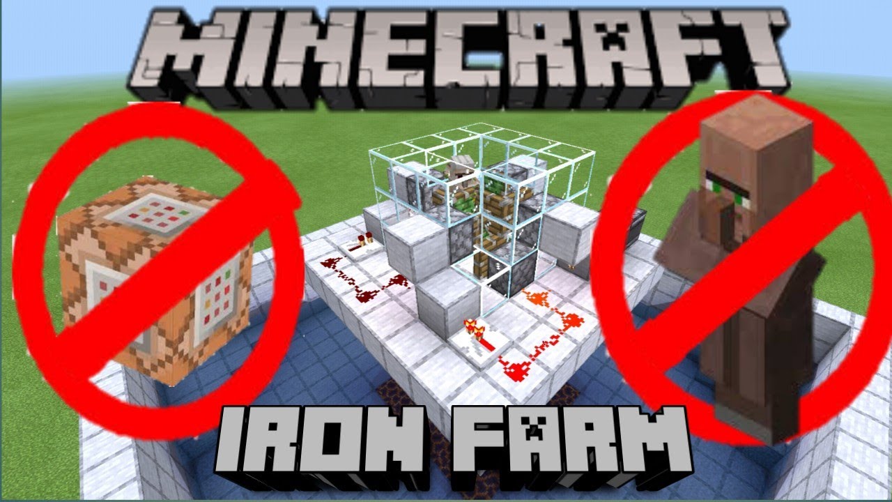How to make iron farm without villager in minecraft - YouTube