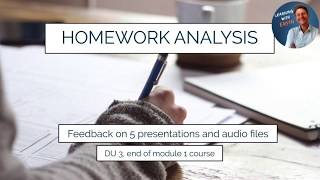 Homework analysis - DU3, end of module 1: types of errors and focus on pronunciation