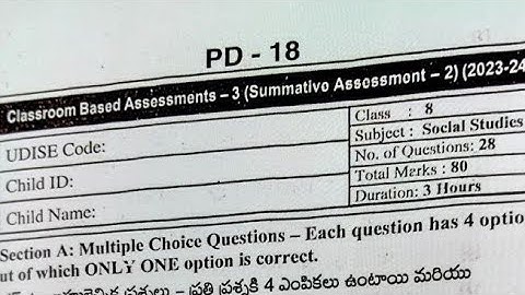 8th class 💯 Social Studies SA-2 CBA-3 Real Question Paper 2023-24☝️ || Summative Assessment 2