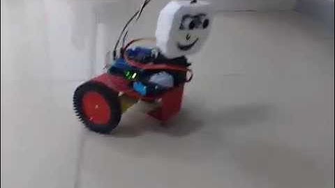 Arduino Uno + Adafruit Motor v1 Run-away Robot - This video has 5364 views and 14 likes