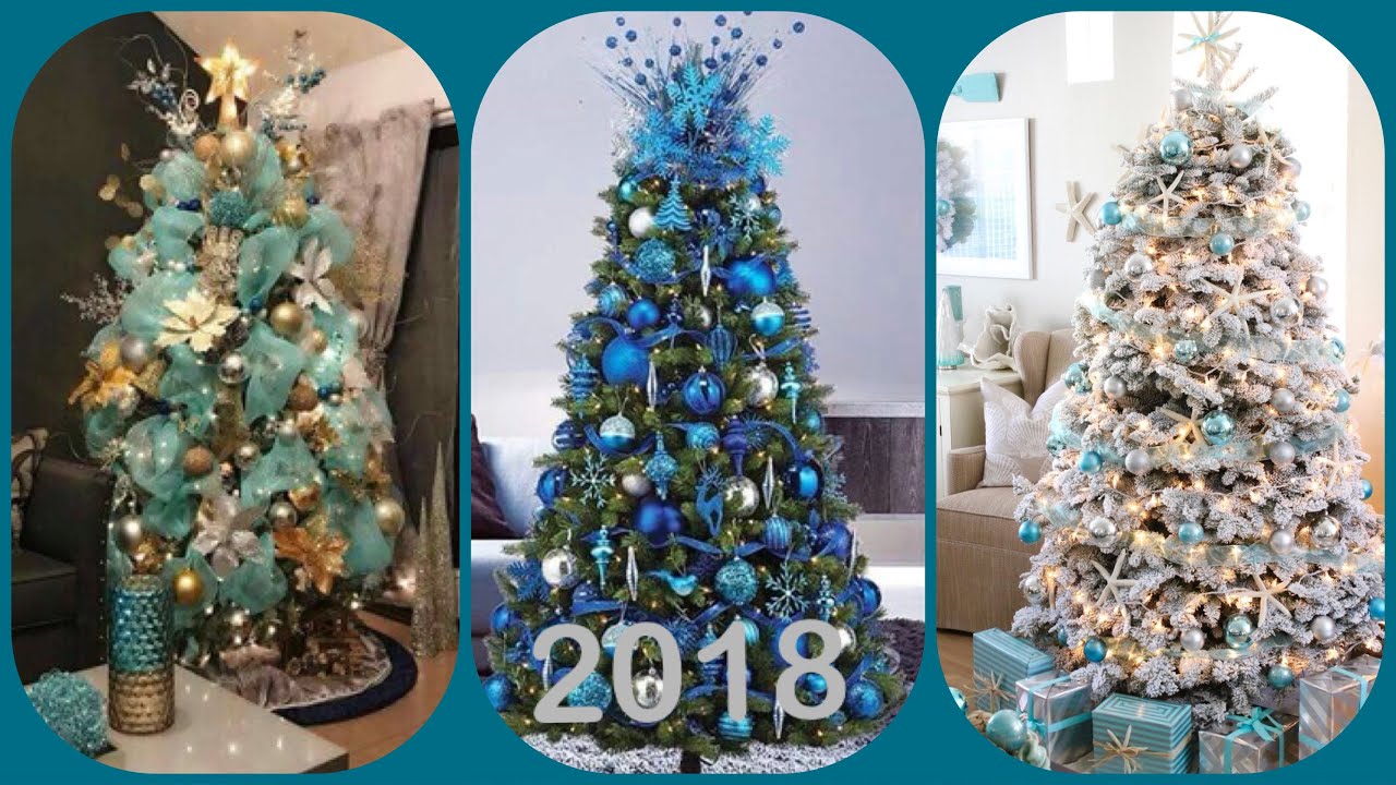 35 Árboles de Navidad AZUL|2018 ideas decoración|christmas tree blue -  YouTube