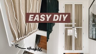 DIY CURTAIN ROD FOR 3$  Curtains For Entry Closet French Doors 