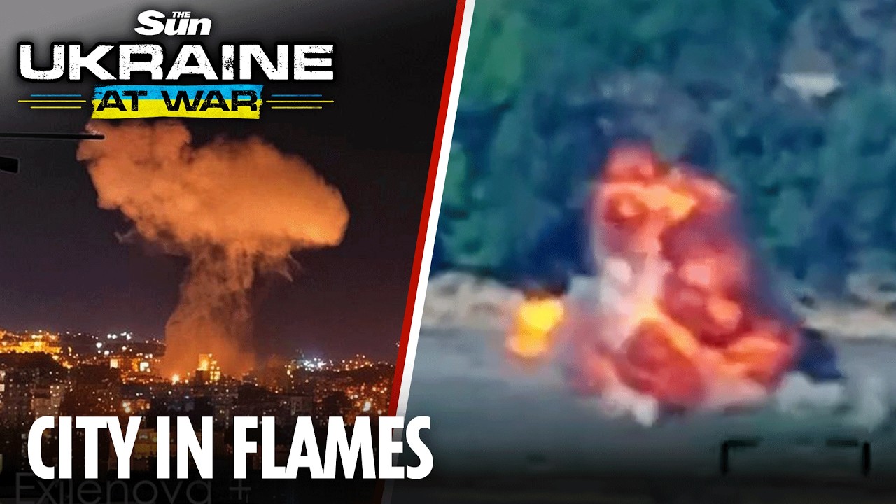 Explosions rock Russian city as Ukrainian drone blitz targets power plant and FSB base