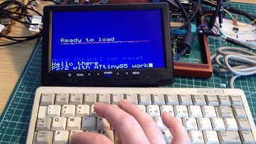 PS/2 keyboard hookup using ATtiny85 to translate signals