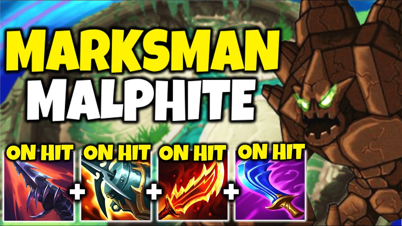 Malphite but I only build Marksman items the entire game (3.50 ATTACK SPEED)