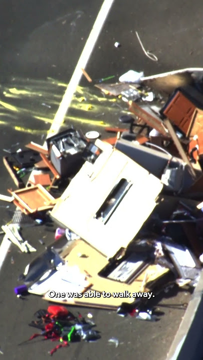 A truck pulling a travel trailer fell off of a bridge on Interstate 40 #crash #traffic #albuquerque