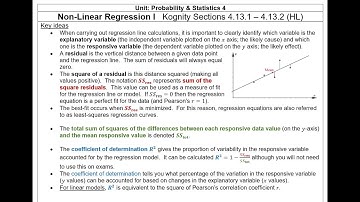 I.B. Mathematics A&I Lesson 4.13a "Non-Linear Regression I"