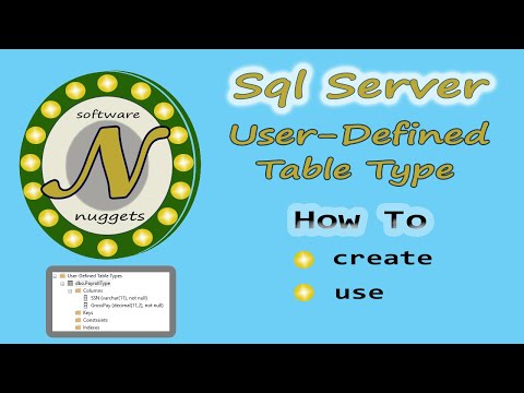 Video: Come si crea un parametro con valori di tabella in SQL Server?