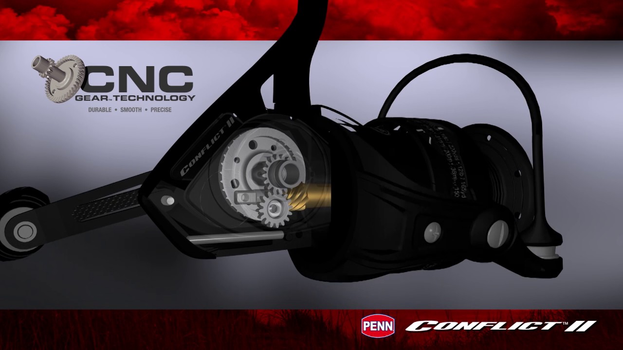 PENN Conflict II Reel- CNC Gears 