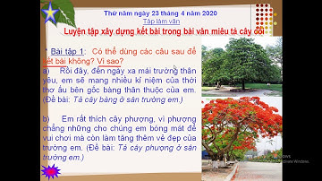 TLV lớp 4                  Luyện tập xây dựng kết bài trong bài văn miêu tả cây cối