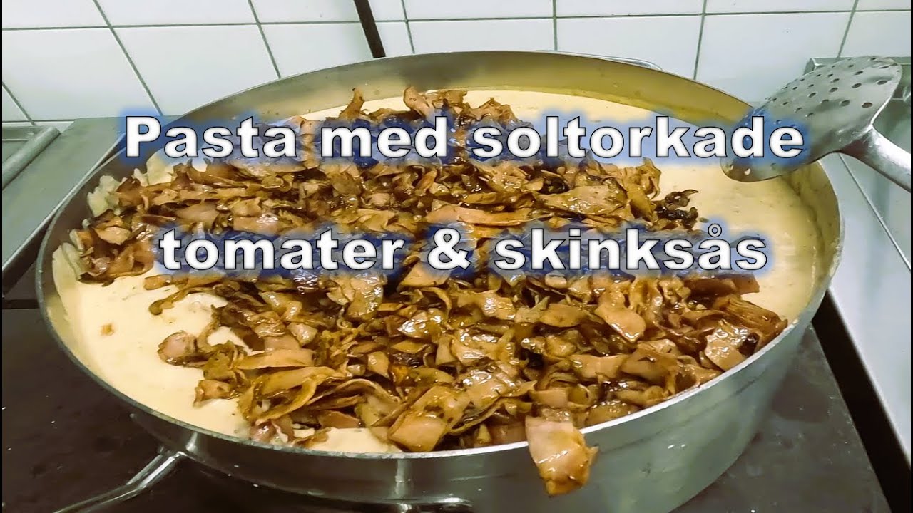Pasta med soltorkade tomater  & skinksås