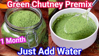 Instant Green Chutney Premix Recipe - Just Add Water & Chutney Ready for Chaat, Breakfast & Meals
