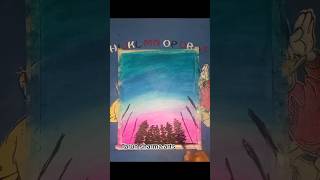 Easy Drawing With Oil Pastels ️ || Easy Scenery  || Moonlight Night Scenery Drawing - Easy #shorts