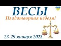 ВЕСЫ ♎ 23-29 января 2023❄️таро  гороскоп на неделю/таро прогноз /любовь, карьера, финансы, здоровье👍