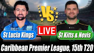 CPL live Score 2025 | St Lucia Kings vs St Kitts & Nevis Patriots 15th T20 score Bangla Commentary