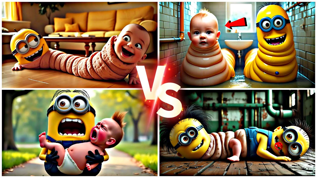 Minion and baby 🆚️ Minion worm and baby worm. Minion found the baby 🆚️ ...