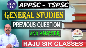 GENERAL STUDIES|PREVIOUS QUESTIONS AND ANSWERS| PART-19TSPSC #tslprb #tspsc