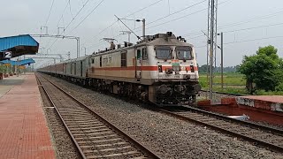 37777 HWH WAP 7 🌞Sunset 12302 dn NDLS - HWH RAJDHANI EXPRESS #indianrailway#railfan#viral#trending
