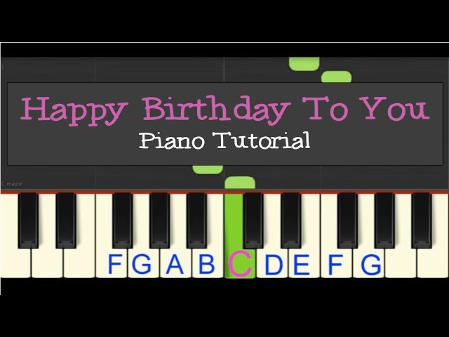 Easy Piano Tutorial: Happy Birthday to You! (slow tempo) class=