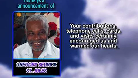 Gregory Sedrick St  Jules thank you
