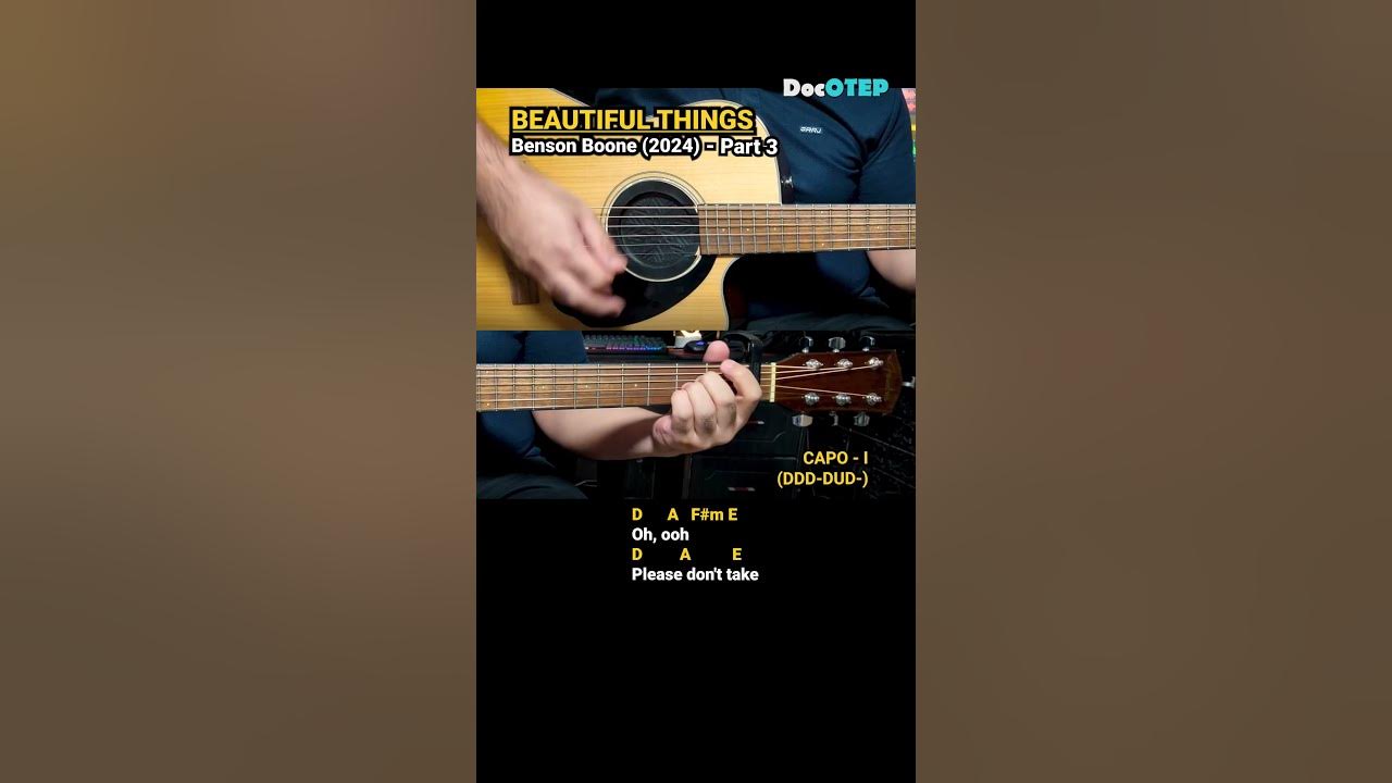 Beautiful Things - Benson Boone (2024) Easy Guitar Chords Tutorial with Lyrics Part 3 SHORTS REELS