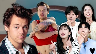 Koreans React To Harry Styles For The First Time (As It Was, Watermelon Sugar, Adore You)  | KATCHUP