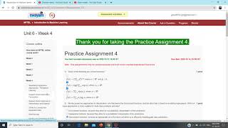 NPTEL |introdution to machine learning| ASSIGNMENT WEEK 4 practice+assignment answers #nptel#swayam