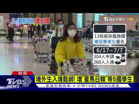 境外生入境鬆綁! 增"星馬日韓"等5國學生