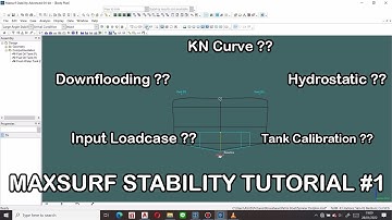 Downflooding Point, Hydrostatic, KN Curve, And Large Angle Stability Maxsurf Stability Tutorial #1