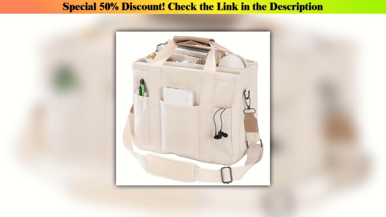 Review Women's Bag Canvas Large Capacity Multi Tote Handbag Layer Function Crossbody Bag Women's Ha