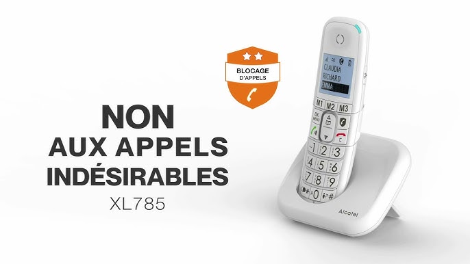 Téléphone fixe sans fil avec répondeur Alcatel XL785 Duo Blanc - Téléphone  sans fil