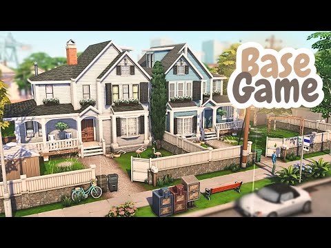 Basegame Twin Houses 🏡🏠| The Sims 4 - Speed Build (NO CC)