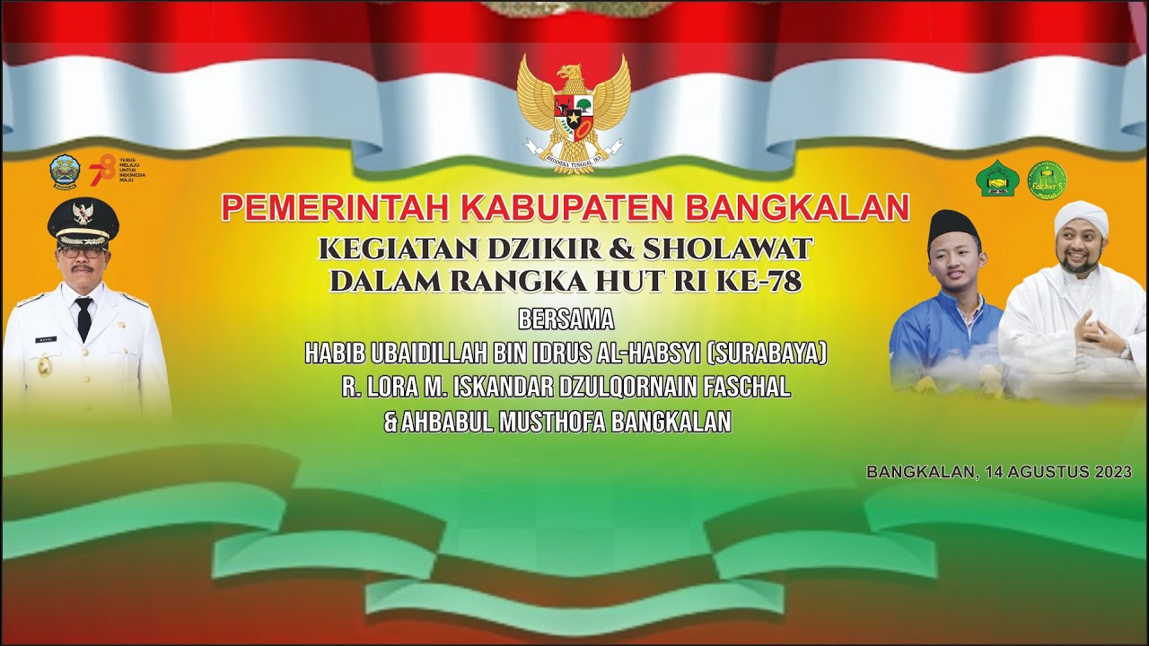 LIVE || BANGKALAN BERSHOLAWAT || HUT RI 78 || KEGIATAN TRIWULAN PEMKAB BANGKALAN, 14 AGUSTUS 2023