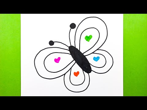 Kelebek Nasıl Çizilir, Adım Adım En Kolay Kelebek Çizimi, How to Draw a Butterfly Very Easy