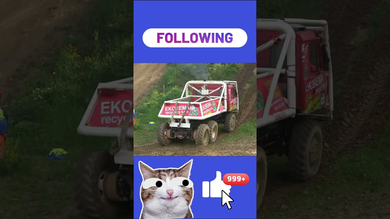 Truck Struggles Up Muddy Mountain Slope