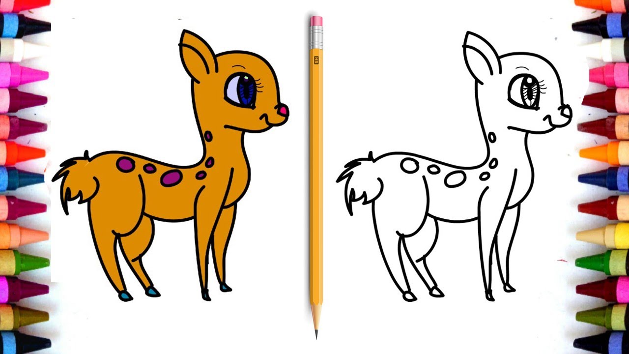 How to Draw A Cute Deer || Drawing for Kids | YZArts - YouTube