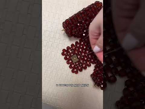 Как закрепить магнитный замок на сумку#beadedbag #crystalshine #сумкаизбисера #сумочкаизбусин