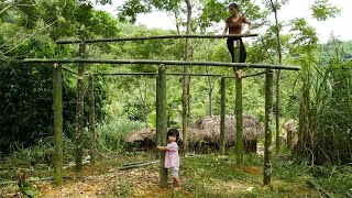 How to Builds a Strong Bamboo House on Higher Ground to Escape Floods  🏡💪🌧️ #bamboohouse #survival