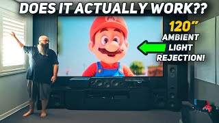Will An ALR Screen IMPROVE Your Home Theater Experience? // REVIEW Premium Home Theater Screen 120'
