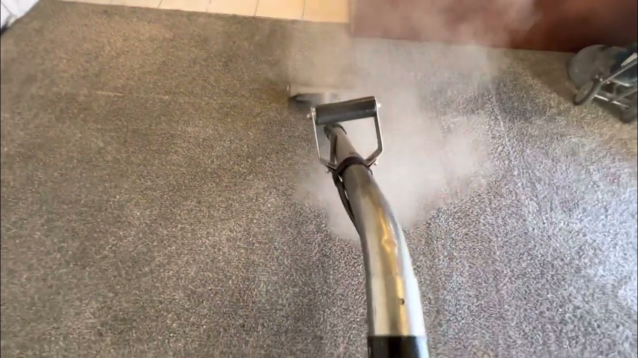 Steam cleaning, dirty polyester carpet