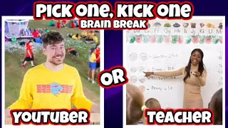Pick One, Kick One Career Choices Brain Break