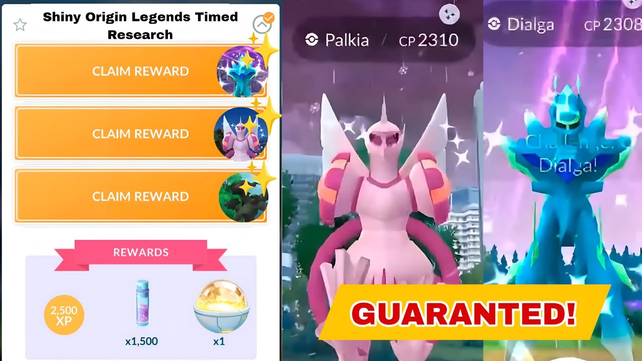 How Get Guaranteed Shiny Origin Palkia and Dialga For Free 