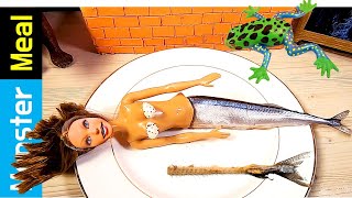 Eating Grilled MERMAID & FROG [fictional video] | Monster Meal ASMR Sounds | Kluna Tik style